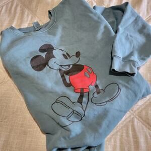 Y2K Aqua Mickey Sweatshirt L